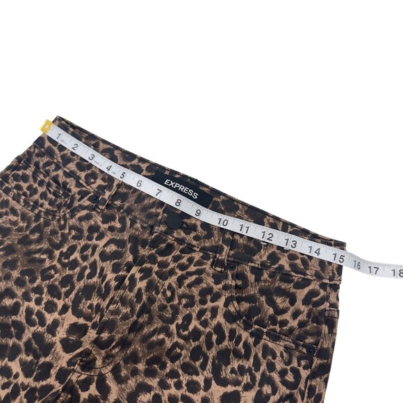 Express Ankle Legging High Rise Stretch Leopard Print Size 8R - Picture 5 of 13